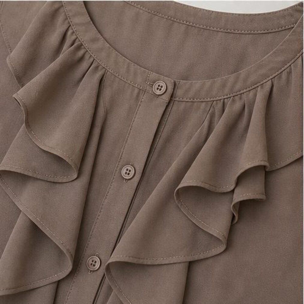 Taupe Smocked Top - Picture 4 of 6
